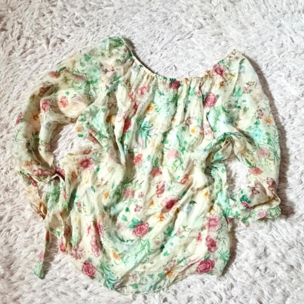 Silky Floral Flowy Ethereal Cottage Goddess Fairy Forest Hobbit Core Womens M